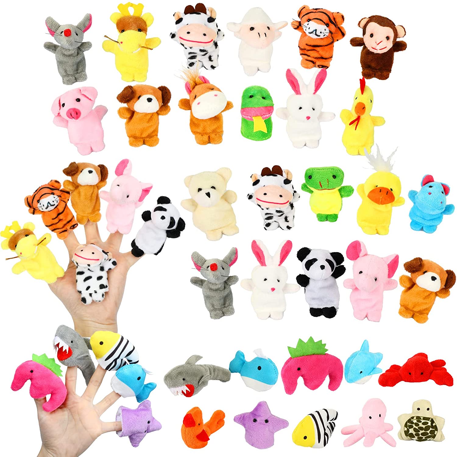10Pcs Animal Finger Puppets FAIRY TALE STORY TELLING Party Bag Fillers Toys 