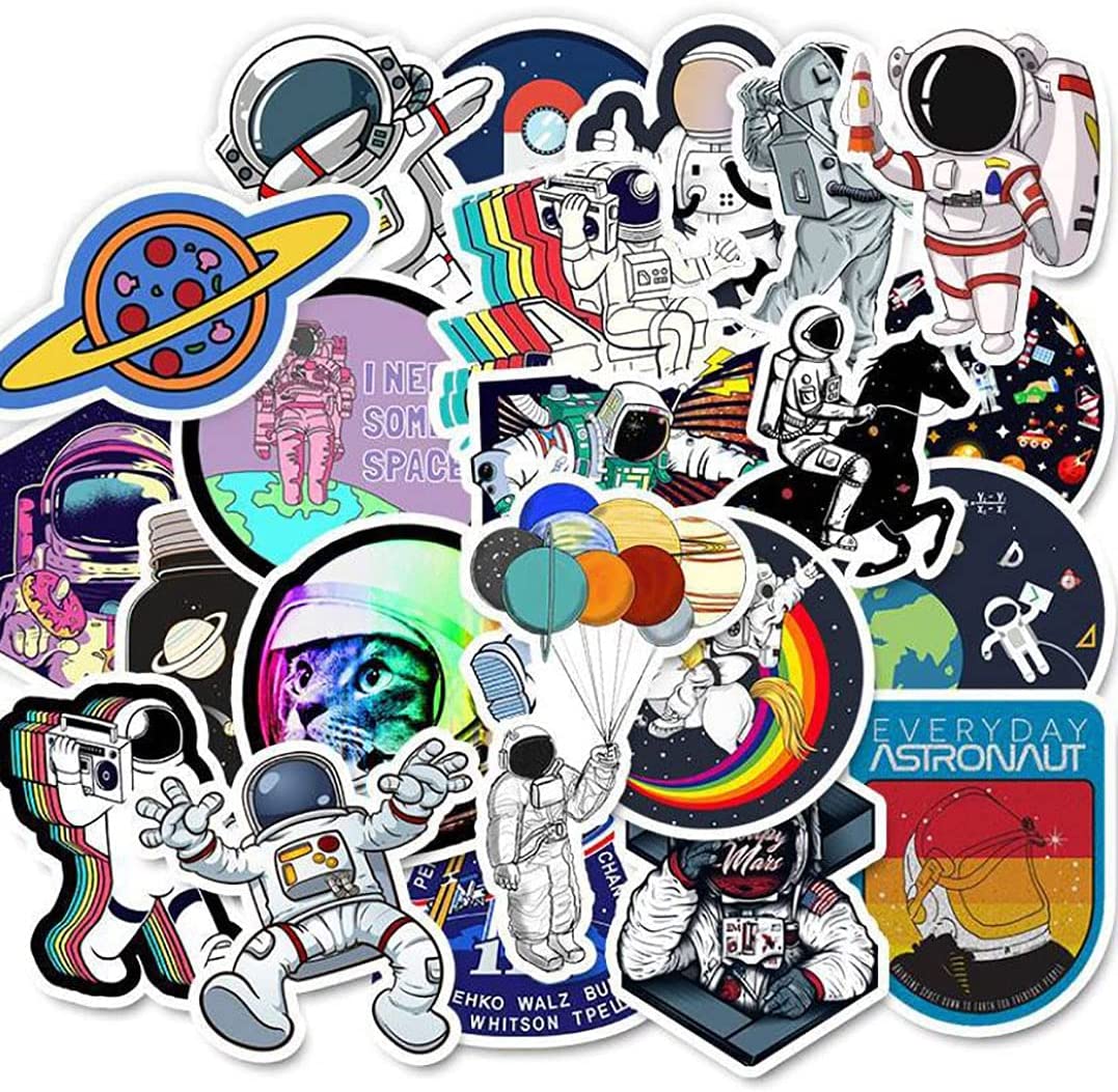 Space Cool Sticker Laptop Luggage #8352 2 x 10cm Planet Earth Vinyl Stickers 