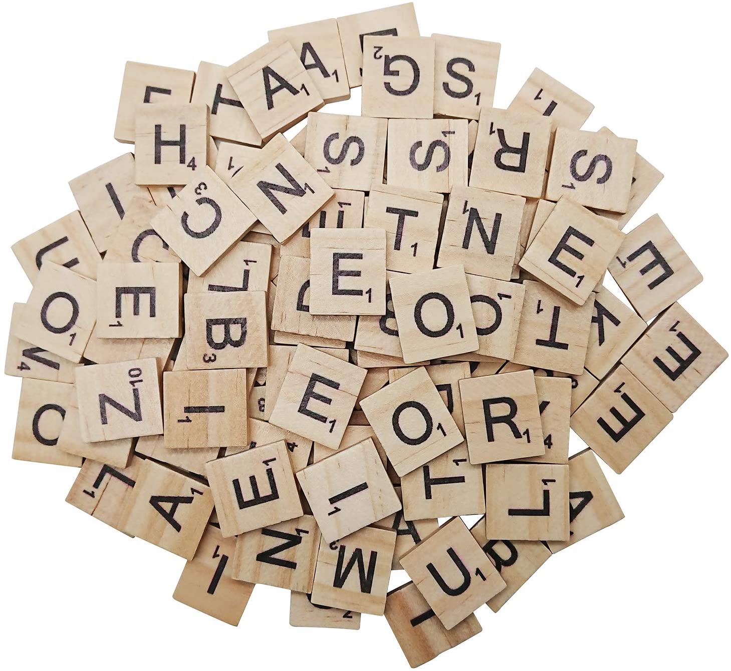 Wooden Scrabble Letters 10pcs Wood Craft Tiles Black Word Alphabet Board Game 