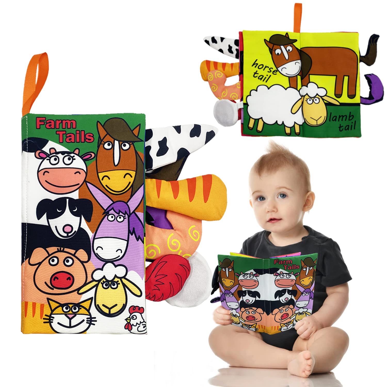 Infant Books Sensory Baby Book TOY Life Baby Book Soft Baby Book 0-6 Months,Cloth Books for Babies Teething Toy for Baby 6-12 months Newborn Book for Babies Touch and Feel Crinkle Book for Babies 