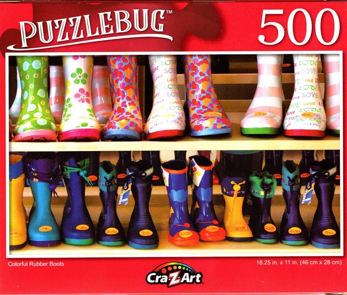 New Puzzlebug 500 Piece Jigsaw Puzzle ~ Cute and Colorful Rubber Boots