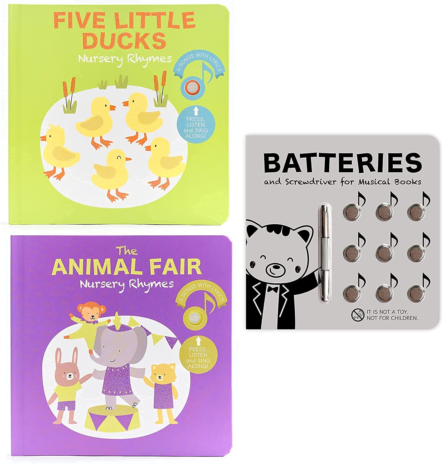 Calis Books Animals Songs Nursery Rhymes. Sound Books for Babies and  Toddlers Bundle. Five Little Ducks,The Animal Fair and Battery Kit –  Homefurniturelife Online Store