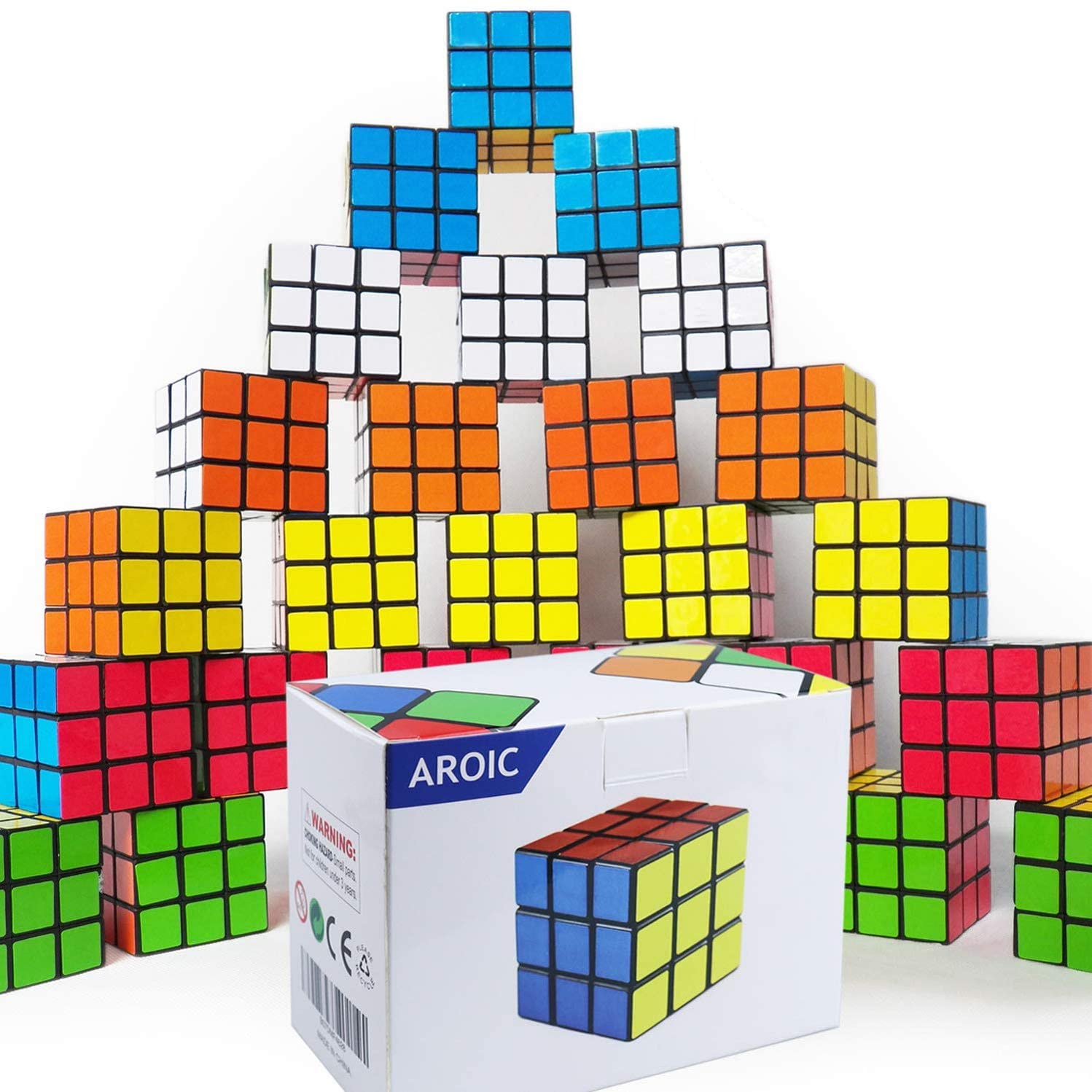 YCS Mini Cube Puzzle Game Set for Boy Girl Kid Child Eco-Friendly Material with Vivid Colors Magic Cube Goody Bag Filler Birthday Gift Puzzle Party Toy Pack of 18 
