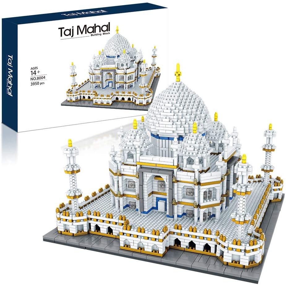 for Any Hobbyists New Architecture Taj Mahal Micro Blocks 3950 Pieces Model Building Kit Creative Building Set for Adults