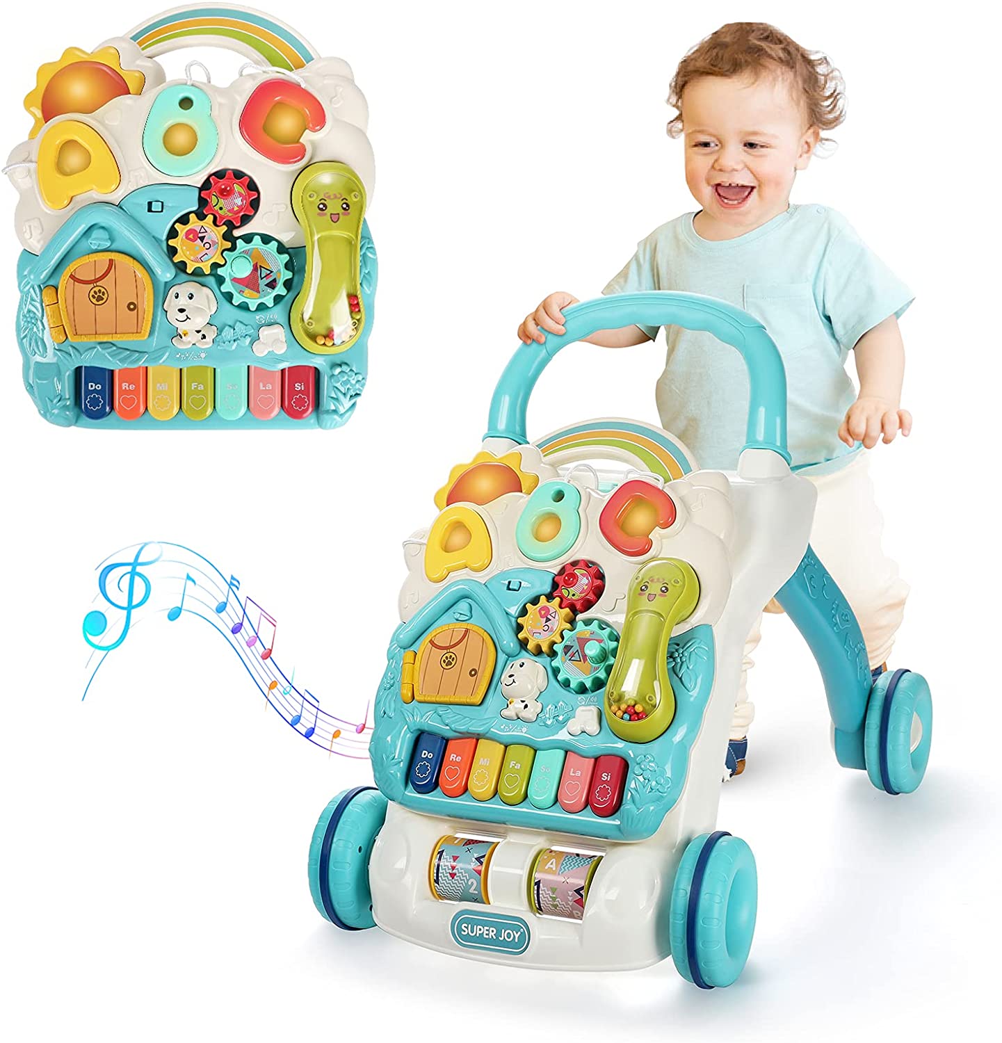 Baby Walker With Wheels Sit To Stand Activity Learning Boy Girl Infant Toddler 