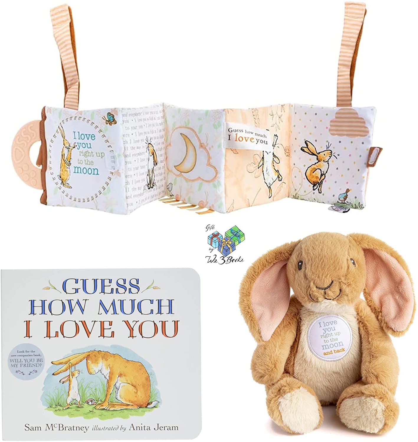 9 and Book Guess How Much I Love You Nutbrown Hare Bean Bag Plush 2 Piece Bunny+Book Baby Gift Set 