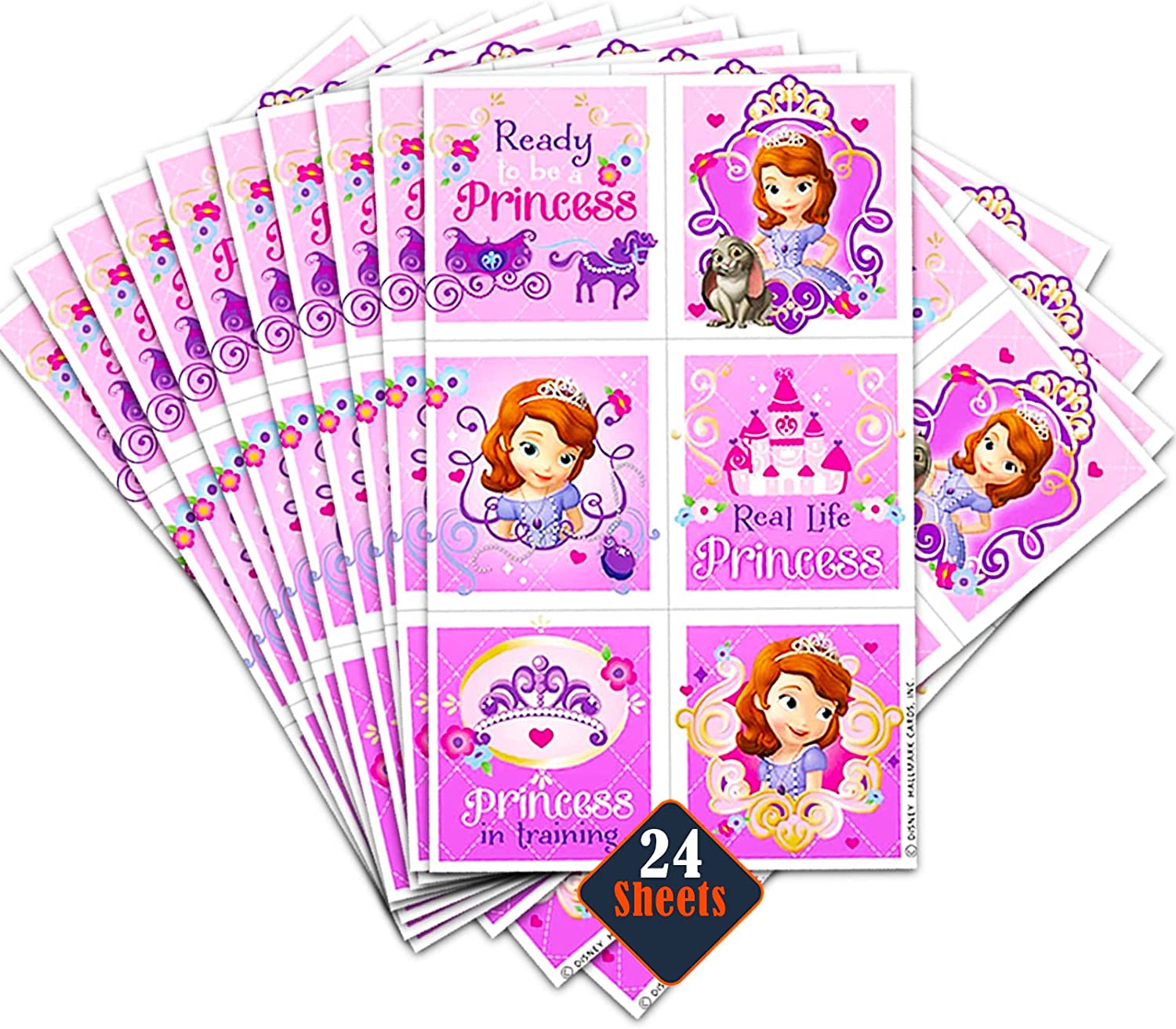 100 SOFIA THE FIRST Stickers Bulk Party Favors 