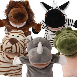 10" Plush Hand Puppet 1SiSi The Giraffe with Movable Open Mouth and Pocket 