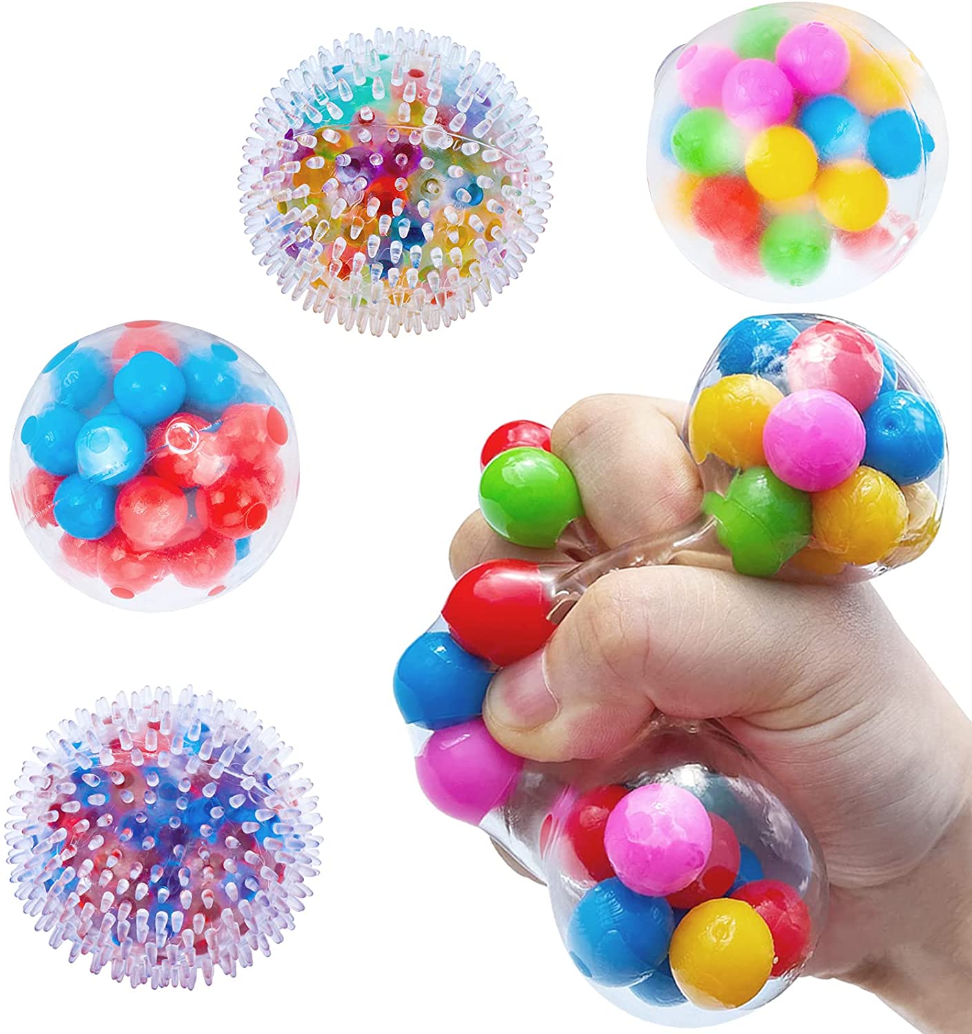Squishy Squeeze Stress Elephant Ball With Beads for Kids Adults 