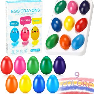 Palm Grip Crayons Set 9 Colors Non Toxic Crayons Washable Crayons for Toddlers 
