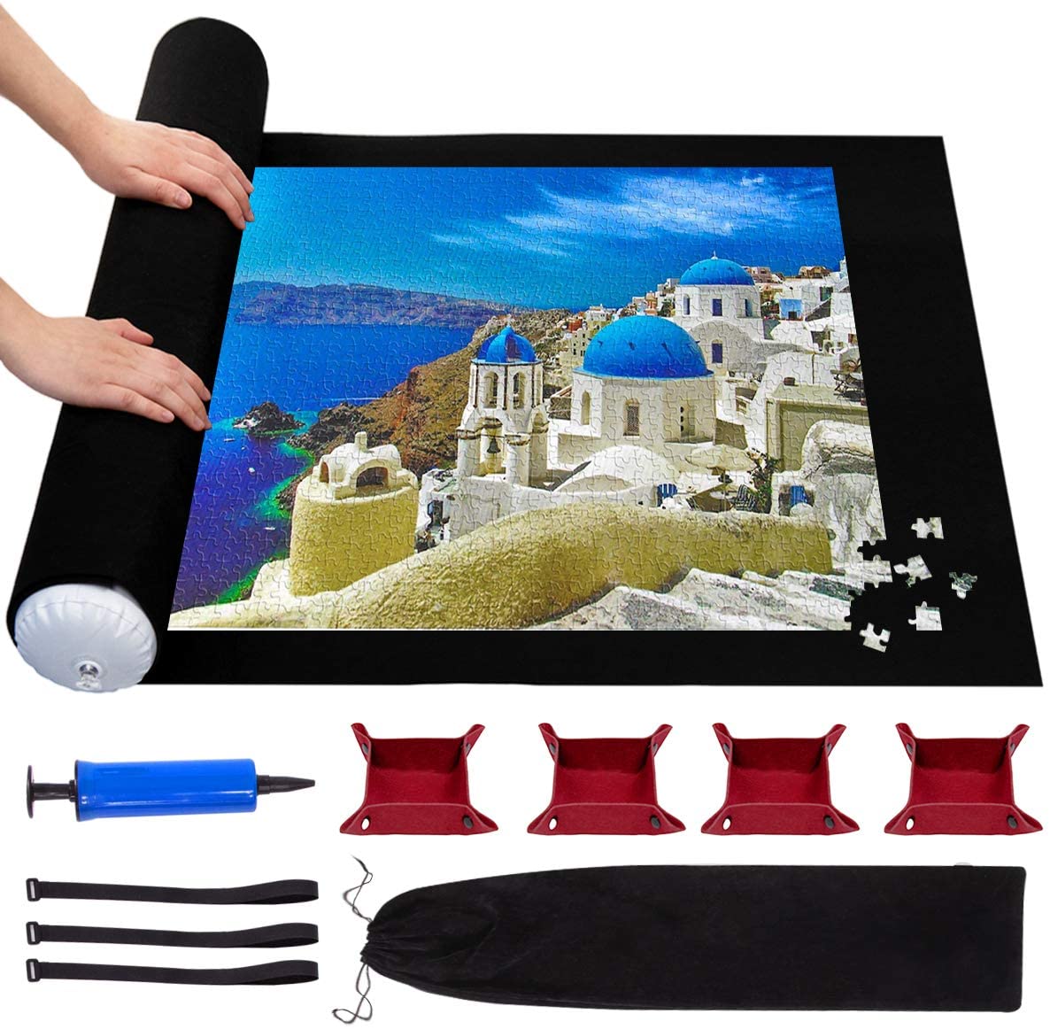 Details about   Jigsaw Puzzle Mat Roll Up 500 1000 1500 2000 Pieces Sorting Trays Portable NEW 