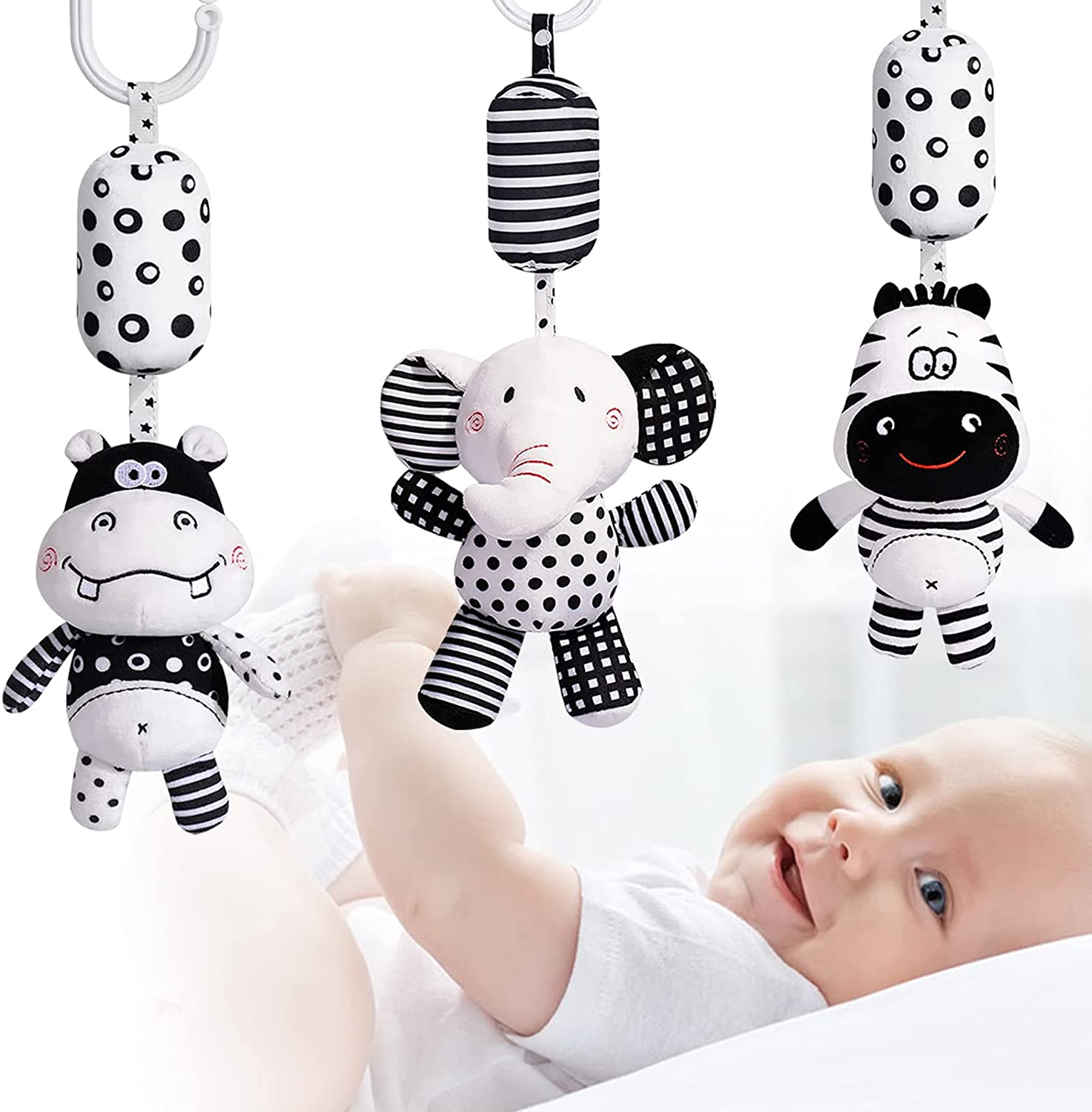 3 12 6 FOREAST Baby Stroller Toys Newborn Crib Toys Soft Cartoon Bee Car Seat Bed Hanging Rattle for 0 24 Months Boys Girls 9 