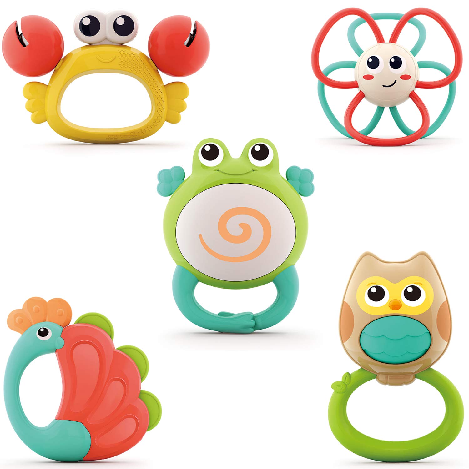 Baby Wooden Rattles Shaker Grab Spin Rattle Musical Early Educational Toys S 