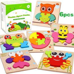 Afufu Montessori Toys 4 Pack Jigsaw Puzzles for Toddlers 1 2 3 Years Old Boys for sale online 