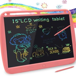 Toys for 2-6 Years Old Girls Boys Educational & Learning Gifts Electronic Drawing Tablet LCD-Writing-Tablet Black 15 Inch Colorful Toddler Doodle Board Erasable Reusable Electronic Writing Pads 