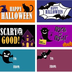 Happy Halloween Stickers 2x1.5 Inch Trick or Treat Halloween Party Favors Stickers Labels,Pumpkin Bats Spiders Witch Decorating Decal for Halloween ...