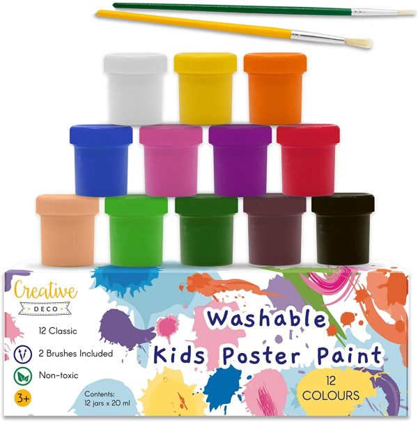 Washable Paint Kids Craft Poster Bottle Art Children Ready Mix Set Kit Supplies 