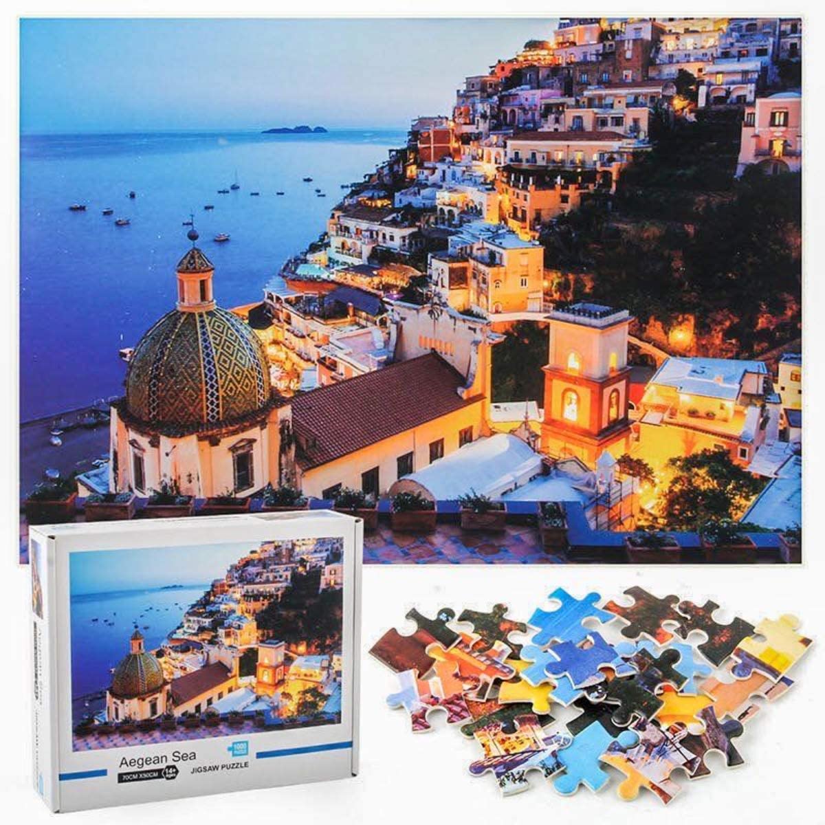 1000 Pieces Kids Adult Puzzle Seaside Town Amalfi Italy Jigsaw Difficult Puzzle 
