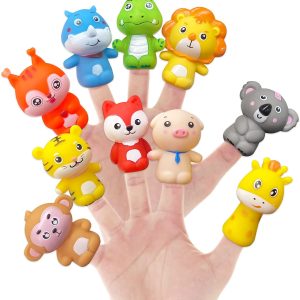 Schools OYEFLY 5 Pcs Finger Puppets Filled Bright Colorful Easter Eggs with 2.45 Cartoon Animal Soft Velvet Dolls Props Toys Easter Basket Stuffers Shows Playtime 10Pcs 