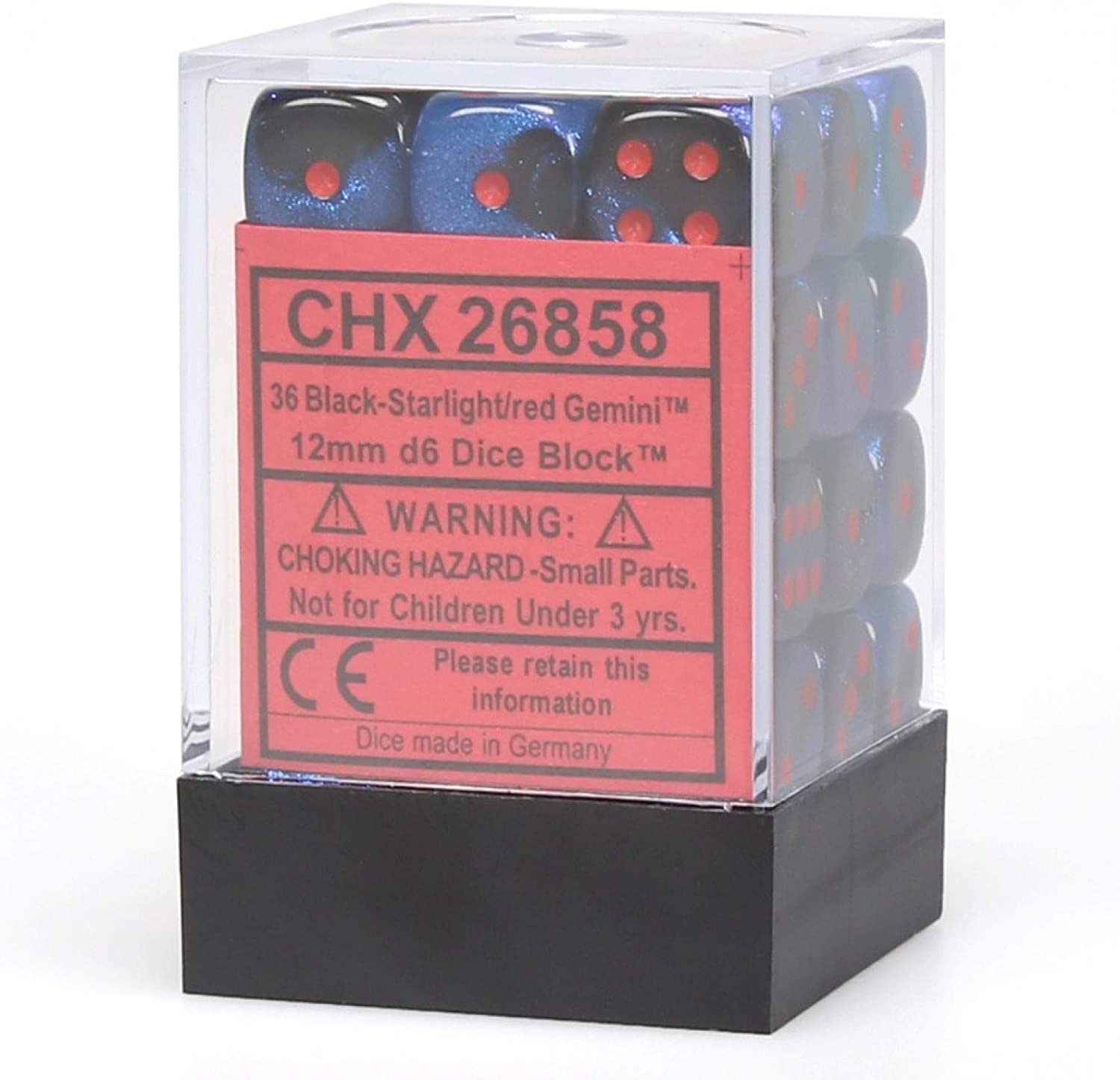 Rare Limited Edition Gemini Black-Shell/Red Dice 36 DICE CHX 26846R Chessex 