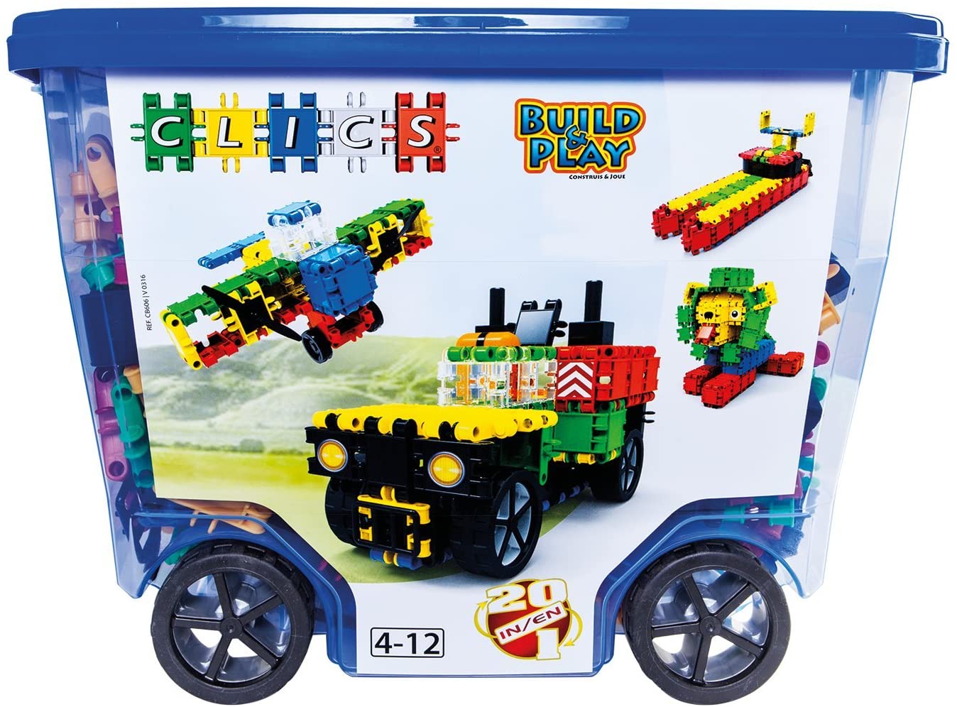 700 Pezzi/DISCHI MAXI Clics Rollerbox giocattolo di costruzione 