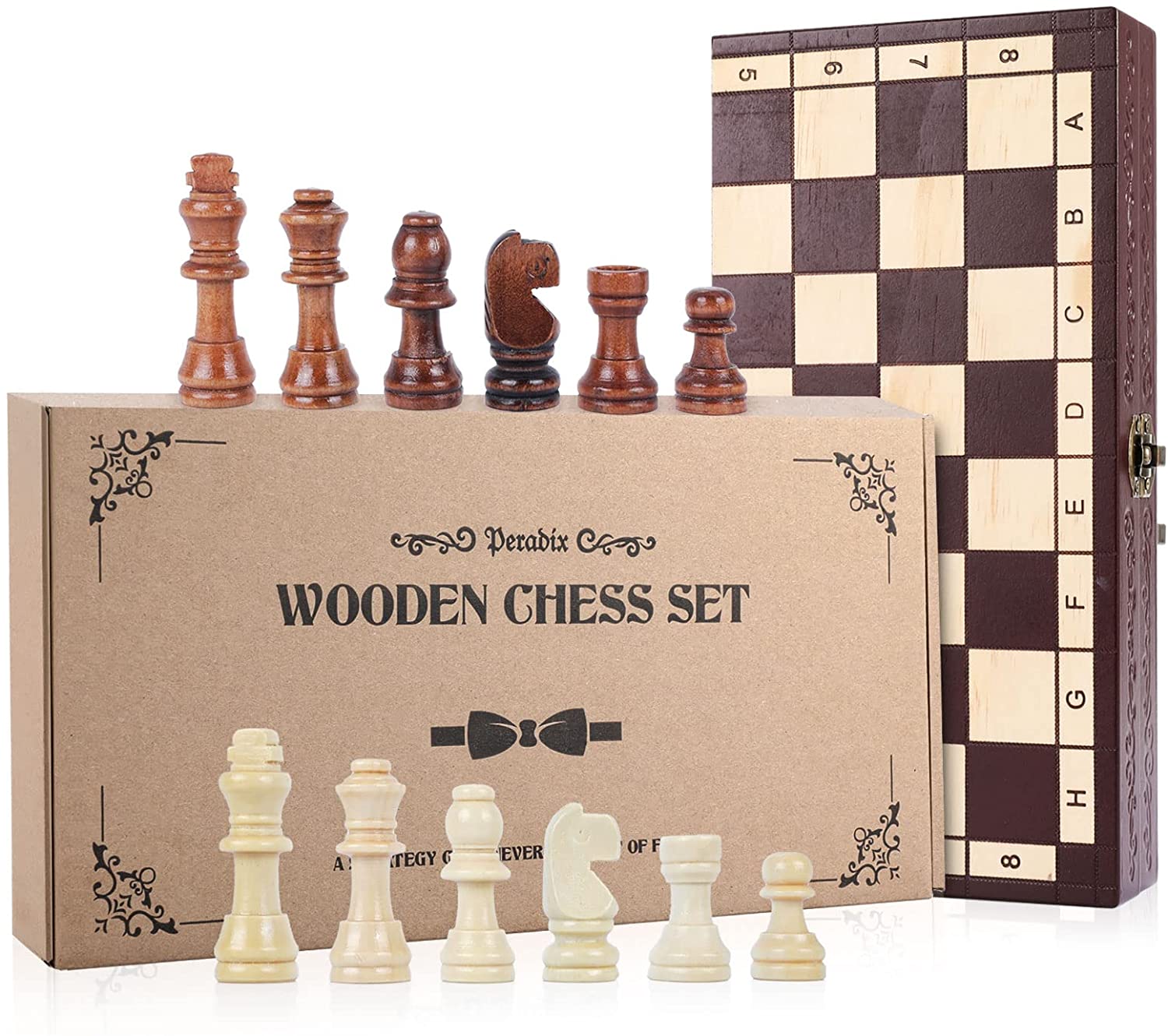 Best Travel Portable Folding Chess Board Game Beginner L... Wooden Chess Set 
