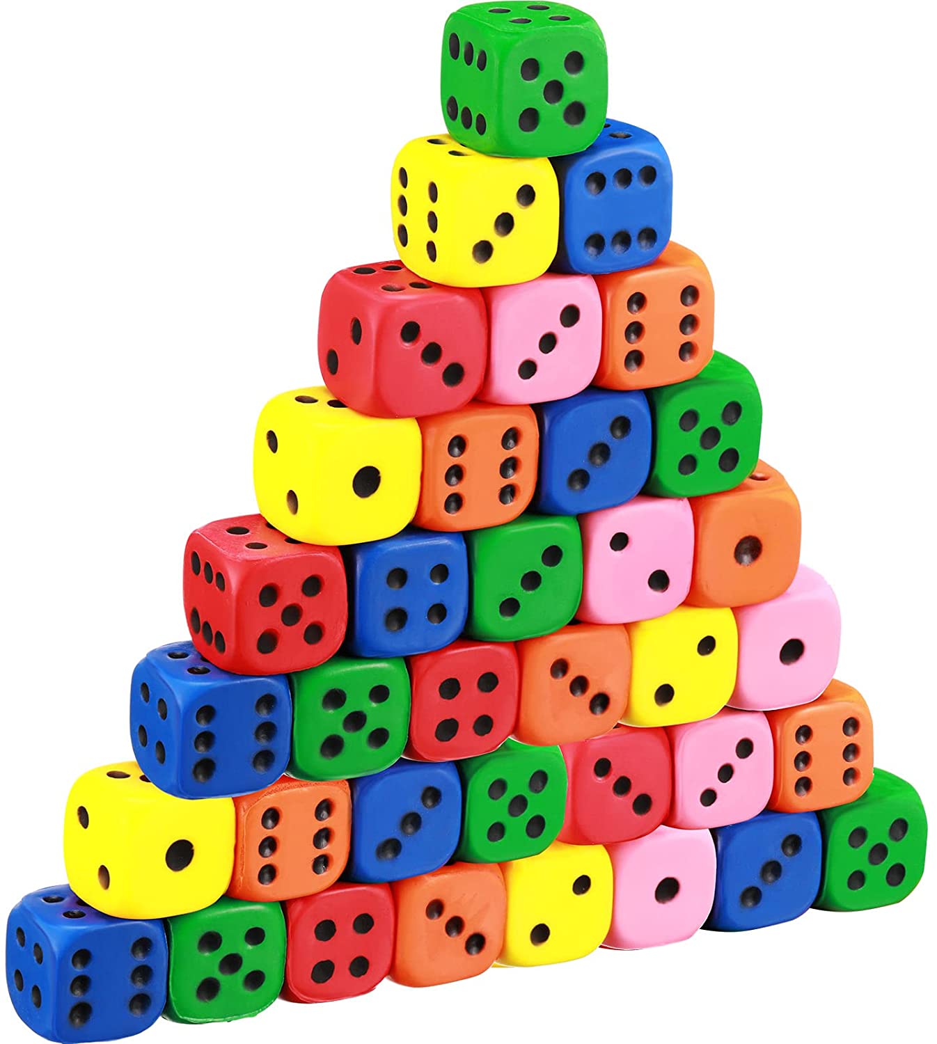 Foam Dice Set 12 Pack Of Assorted Colorful Square Blocks Educational Toys Math 