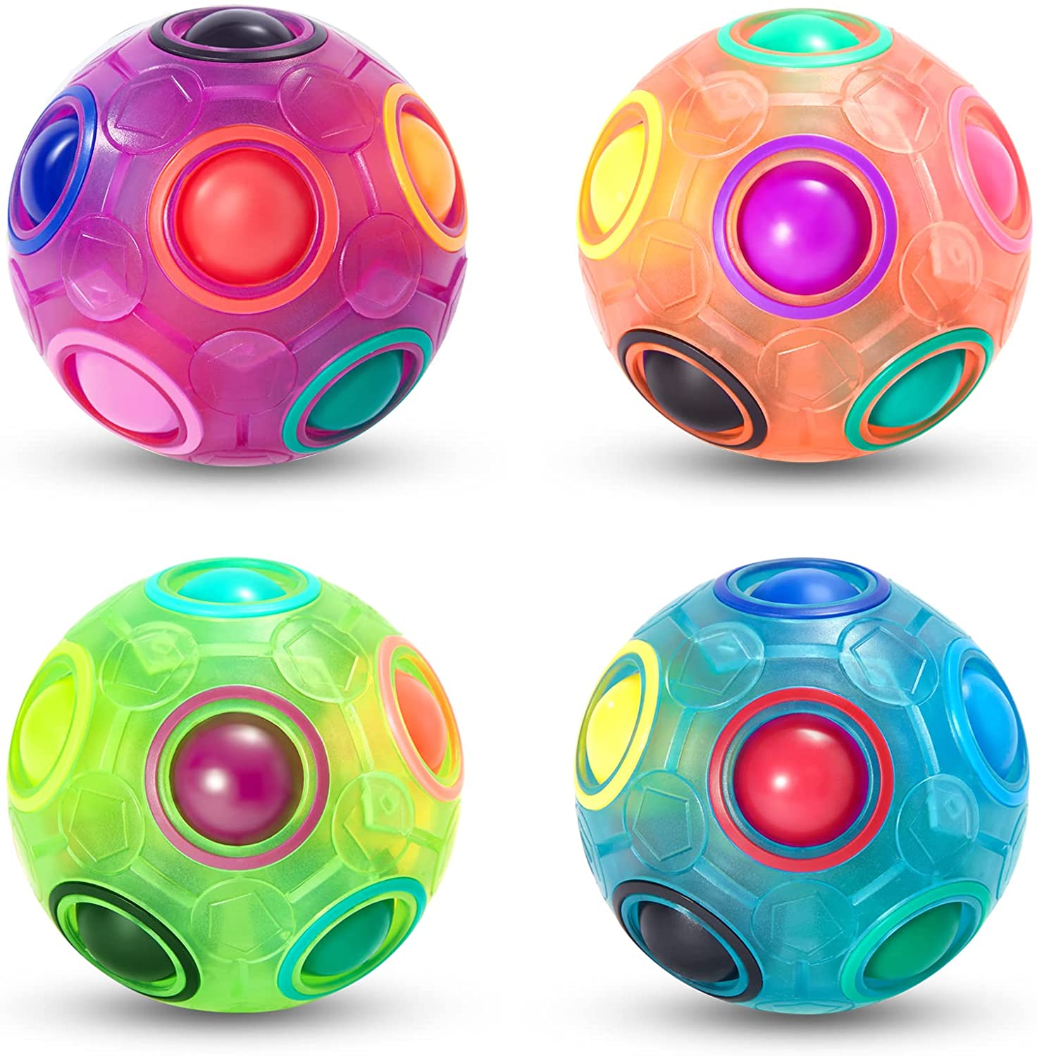 Magic Rainbow Fidget Ball Toy Speed Cube Brain Teaser Stress Relief for All game 