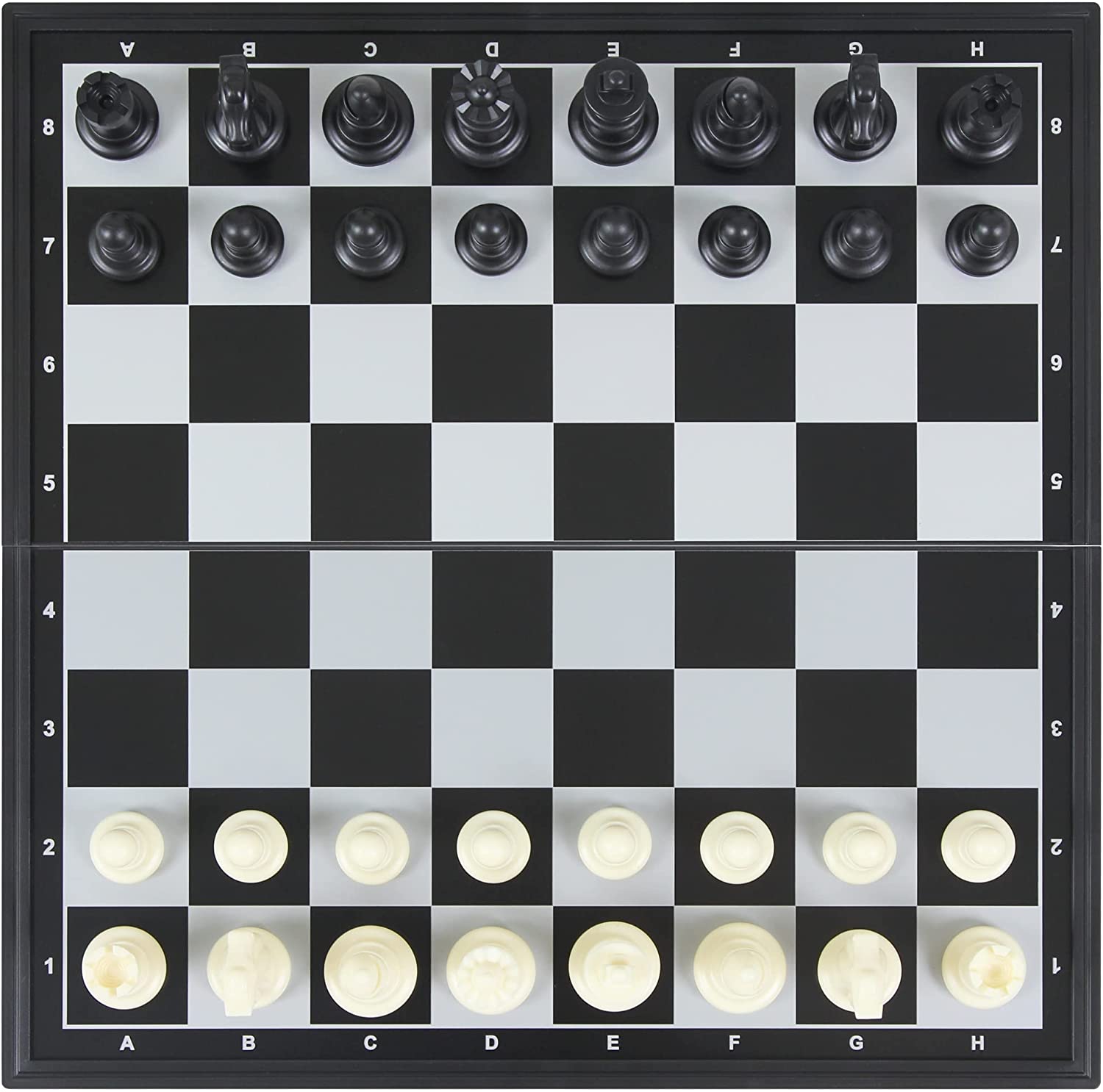 Wide Bordered Travel Magnetic Wooden Chess Set Backgammon Combo 12"x7" Folding 