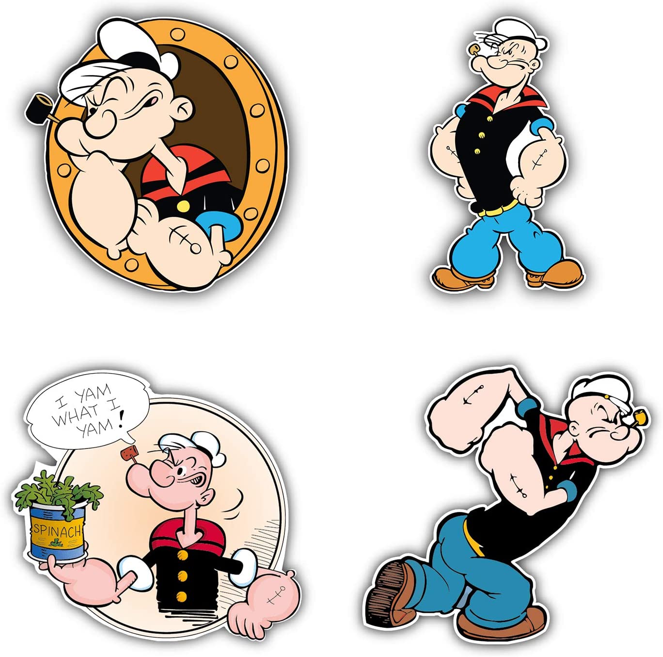 Bluto Brutus Popeye Sailor Funny Cartoon Car Bumper Vinyl Sticker Decal 4"X5" 