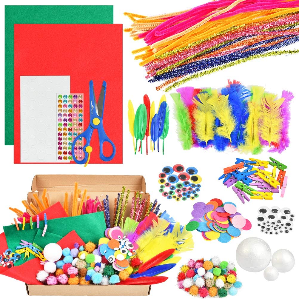 Craft Chest Craft Supplies for Kids Inc Pipe Cleaners Googly Eyes Glitter & More 