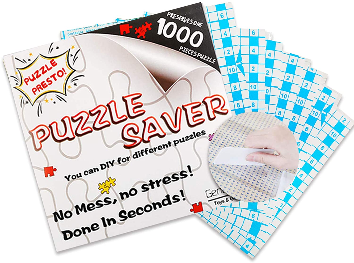 Puzzle Sticker 1000pcs Jigsaw Large Clear Peel Glue Sheets Backing Adhesive UN3F 