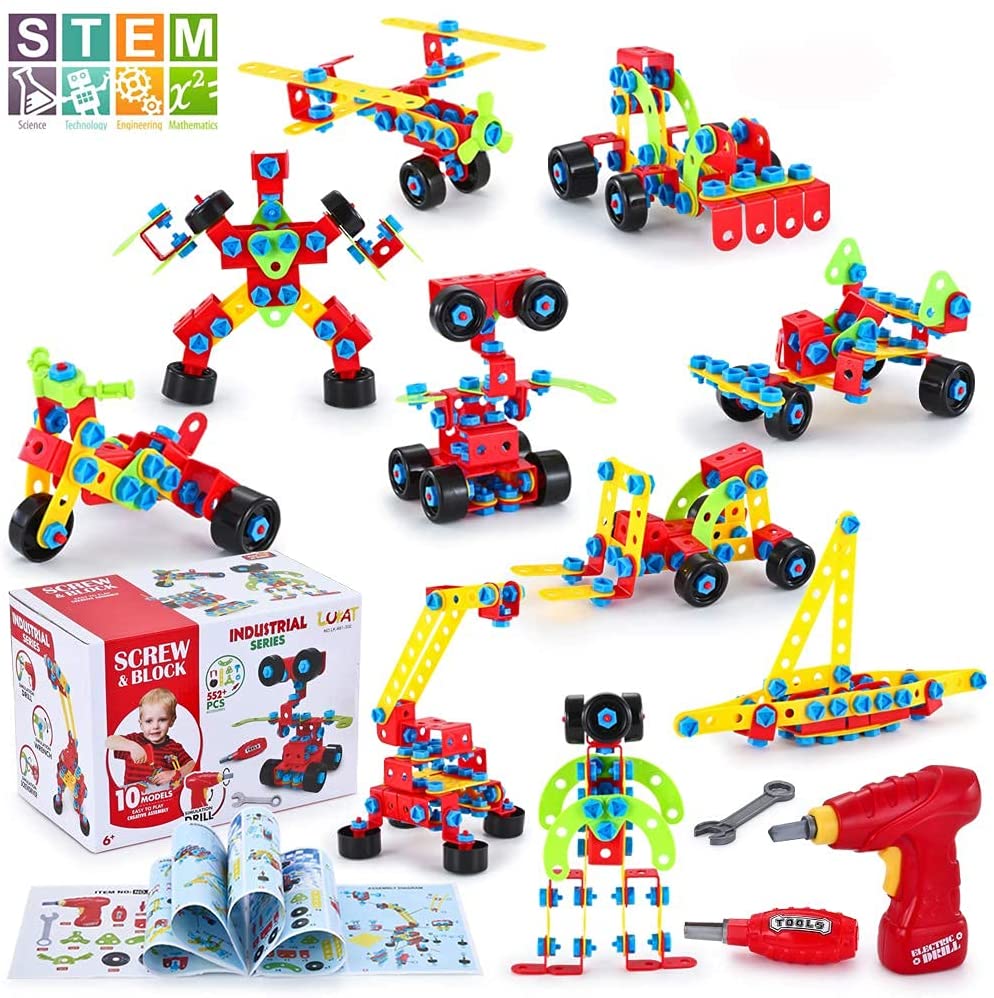 VATOS Toy Building Blocks Learning Toy Building Kit With 552 Pieces STEM 