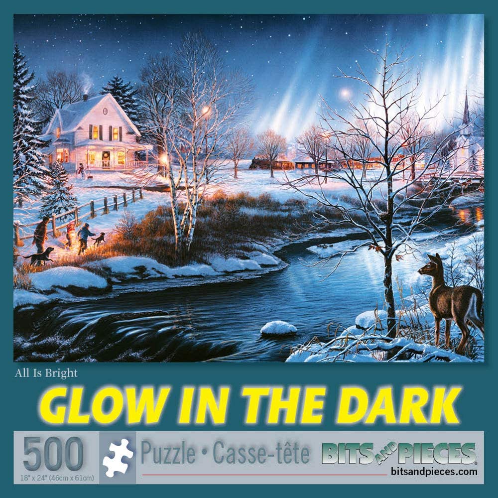 300 Large Piece Glow in the Dark Puzzle for Adults Bits and Pieces Family by 