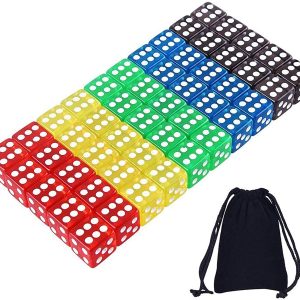 Sided Dice Set Austor 50 Pieces 6 5 x 10 Different Colors 16mm Acrylic... 