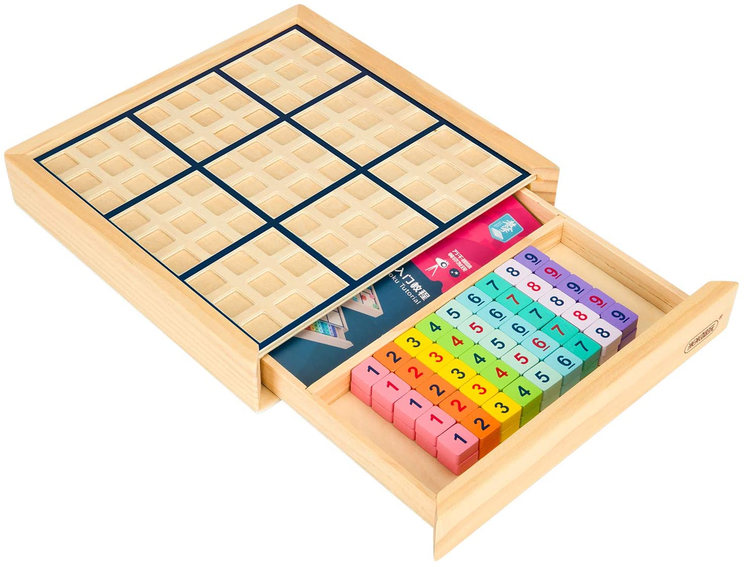 Math Brain Teaser Desktop Toys Teasers Children Educationa Logical Thinking Wooden Sudoku Board Game Chess with Number Tiles 