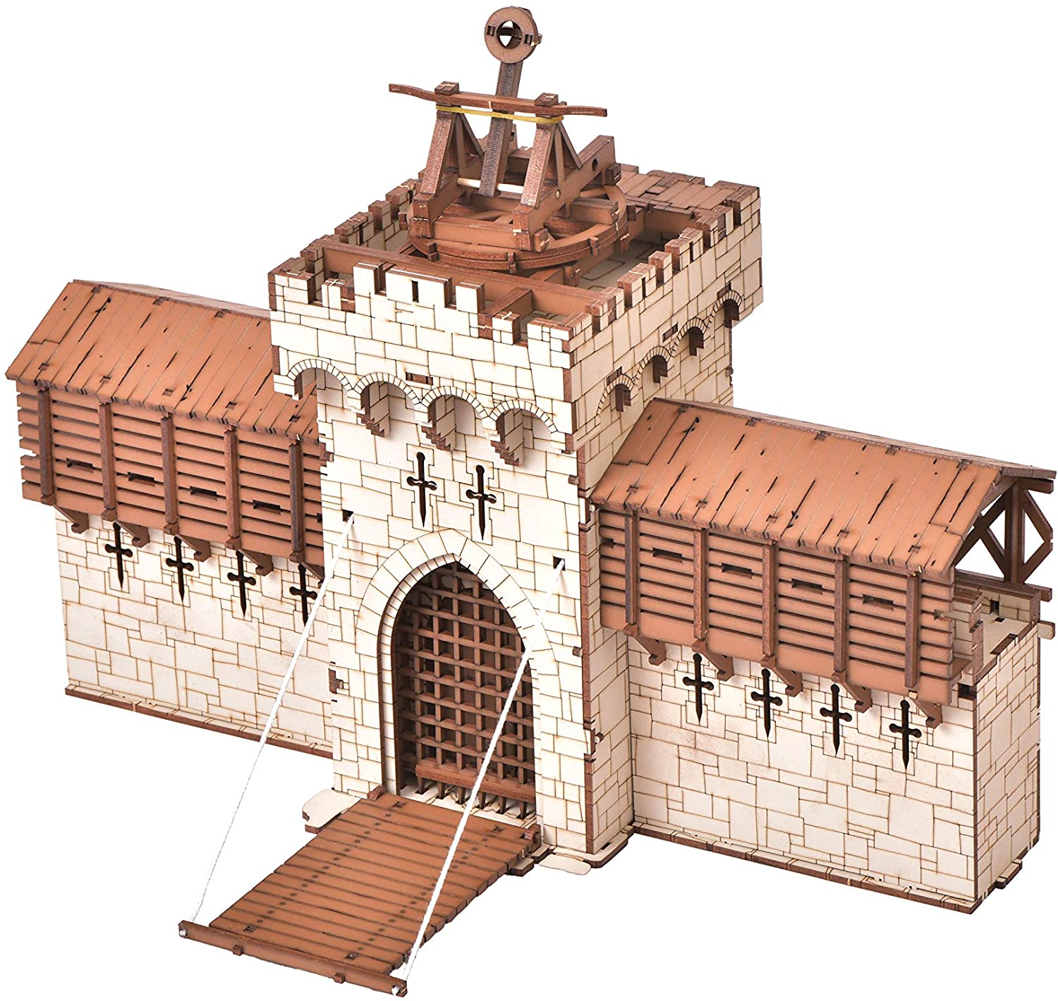 The medieval town 3D Puzzle Old gate Details about   Cardboard model kit 