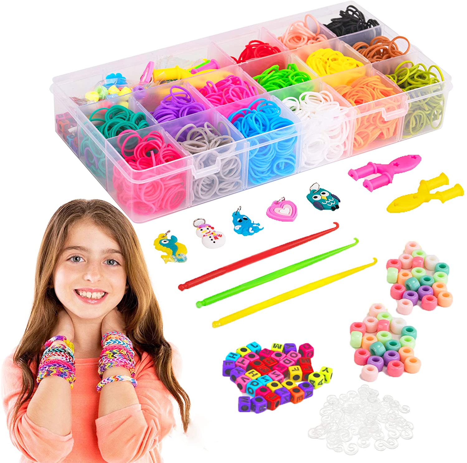 Momo's Den Momos Den Rubber Band Loom Bracelet Kit Loom Bands Kit Best  gifts for Birthday