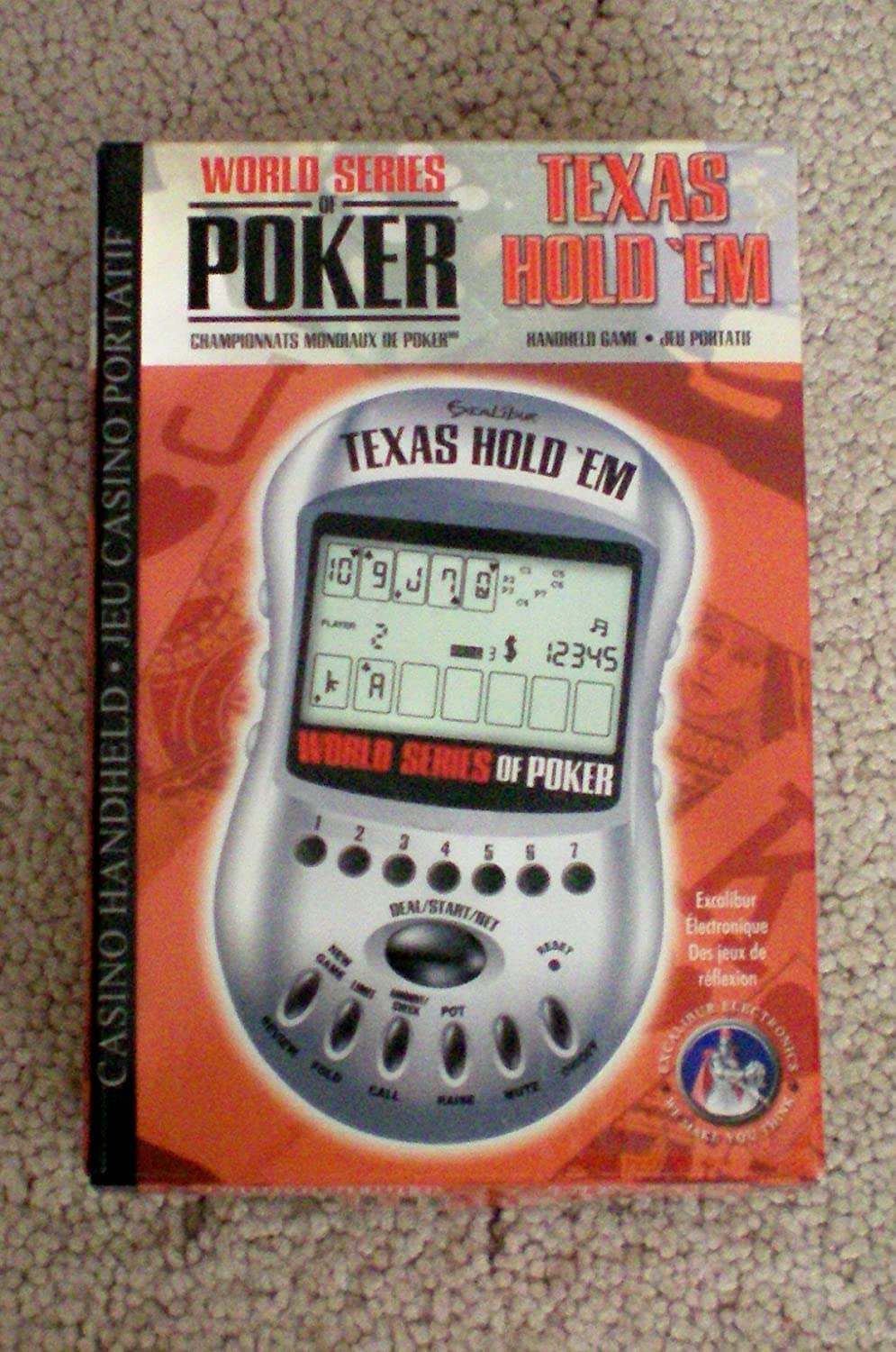 EXCALIBUR TEXAS HOLD EM WORLD SERIES OF POKER ELECTRONIC HANDHELD TOY CARD GAME 