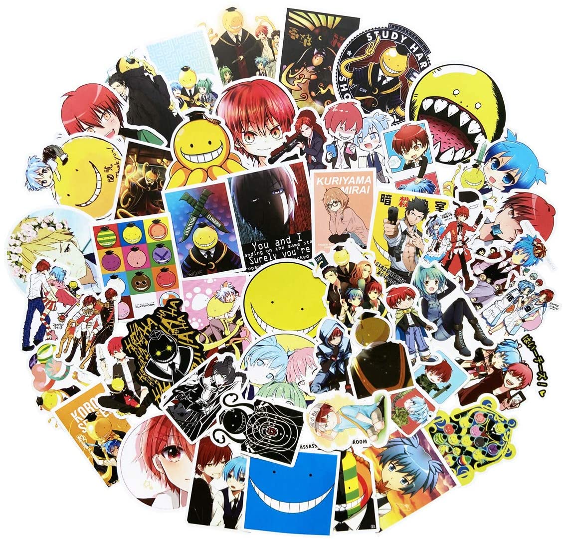 50pcs assassination classroom anime waterproof stickers for hydro flask water bottle stickers and laptop girl stickers suitable for kids teen girls teens women stickers assassination classroom homefurniturelife online store