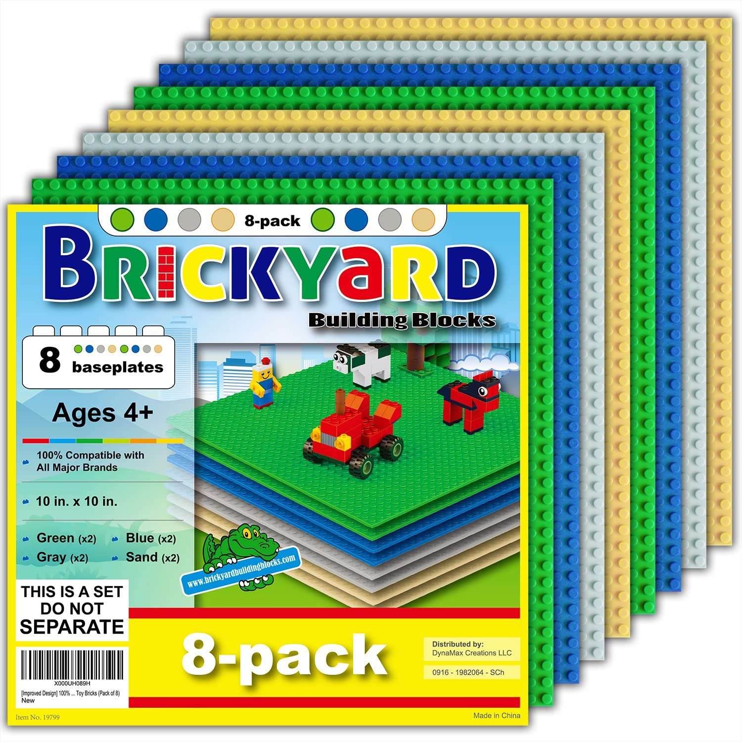 EKIND 4 PCS Classic Building Base Block Plate 10 x 10 Compatible with Building Brickyard Blocks All Major Brands Black 
