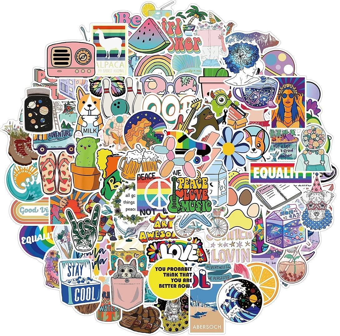 200-Pcs Featured Stickers,Suitable for Children and Adults of All Ages， Decals Vinyls for Laptop,Kids,Cars,Motorcycle,Bicycle,Skateboard Luggage,Bumper 