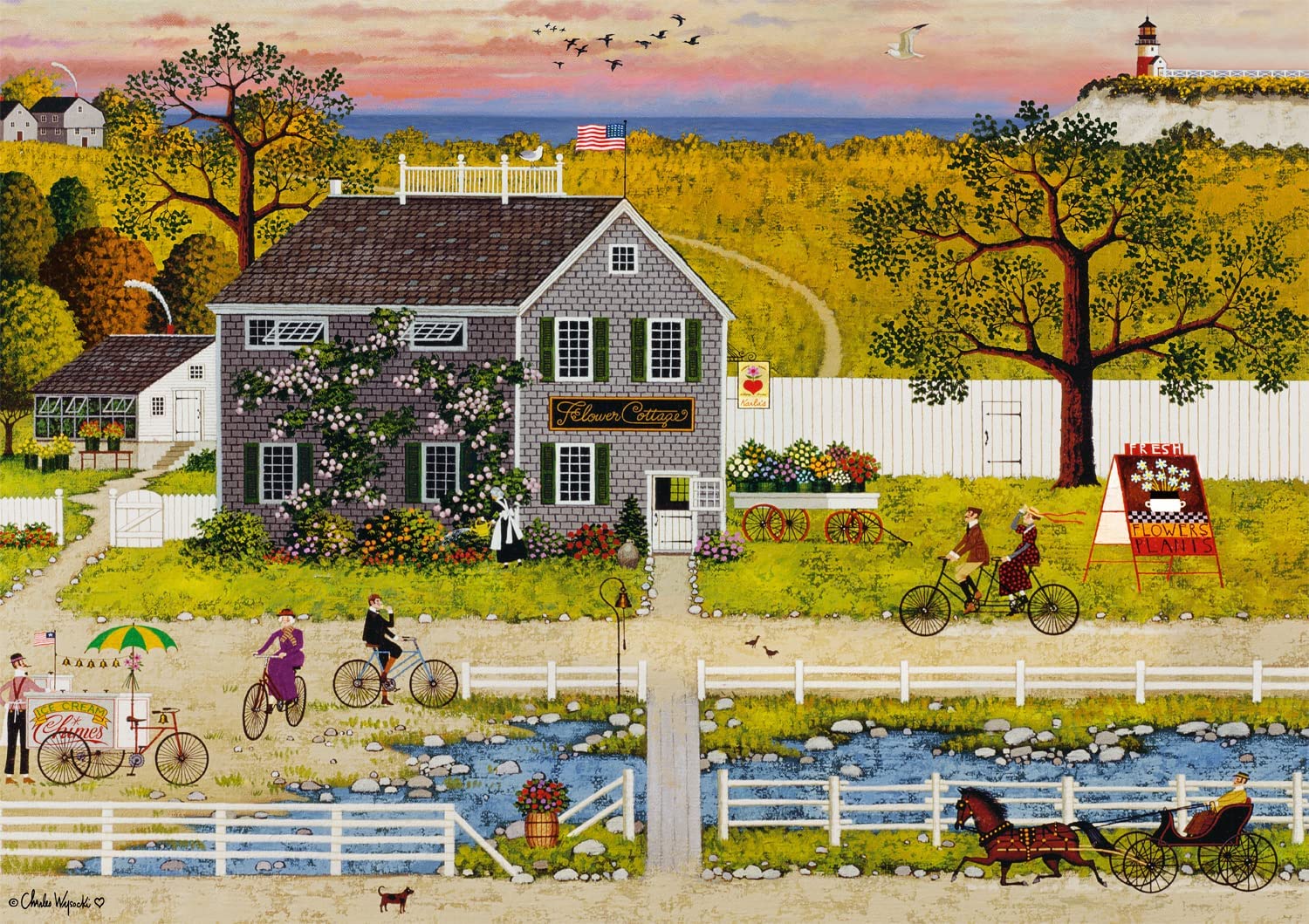 Charles Wysocki 300 Pcs Buffalo Games Jigsaw Puzzle All Burned out for sale online 