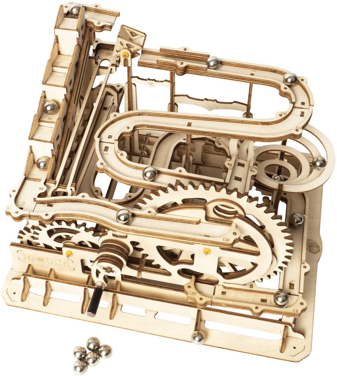 ROKR Marble Run Wooden Model Kits 3D Puzzle Mechanical Puzzles for Teens and 