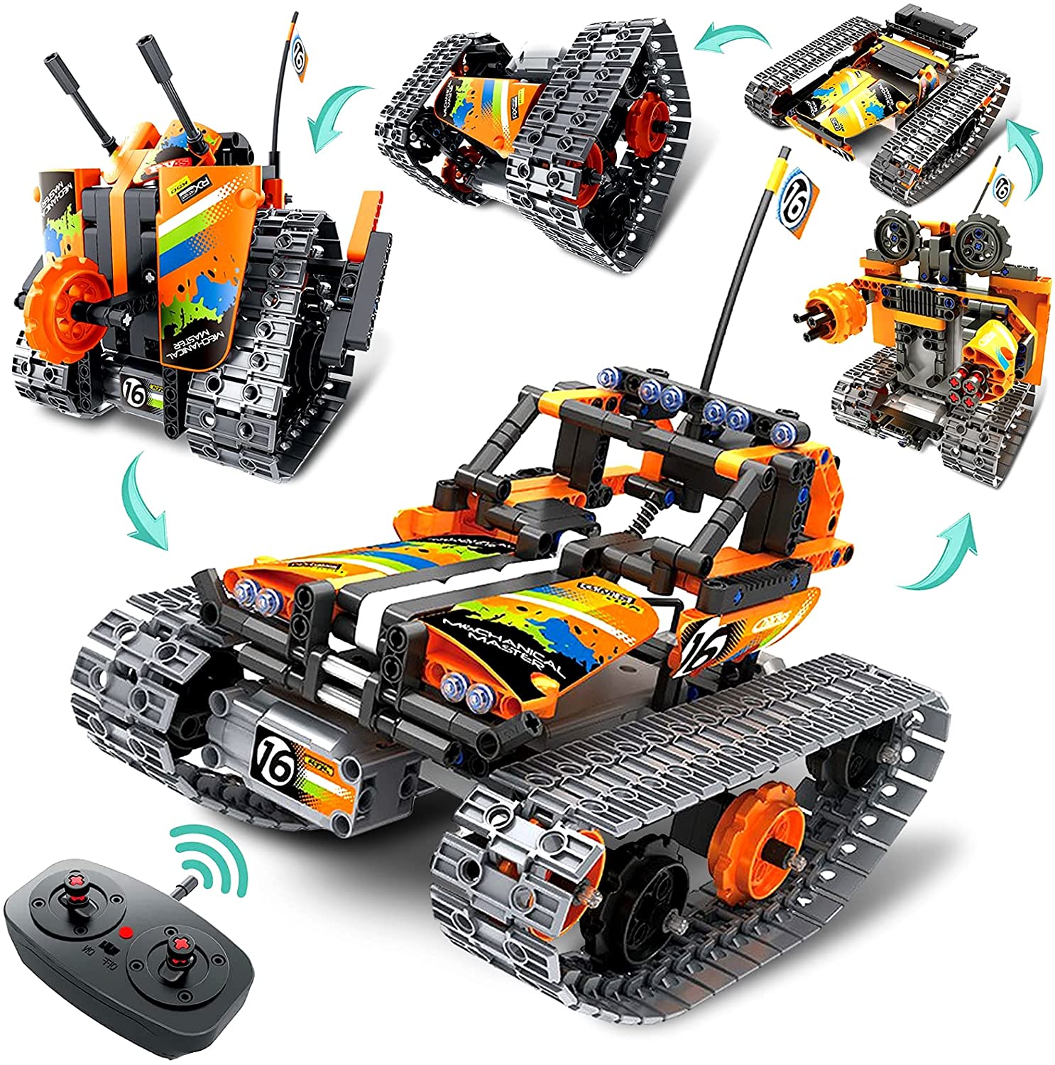 App & Remote Control Cars Building Toys Sets Coplus 5 in 1 STEM Robot Building Kit 398 Pcs Educational DIY Engineering Construction Blocks for Kids,Gift for 8 9 10 11 12 Years Old Boys & Girls 