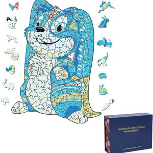 Wooden Jigsaw Puzzles Unique Animal Shape Jigsaw Pieces Adult Kid Toy Decor UK 