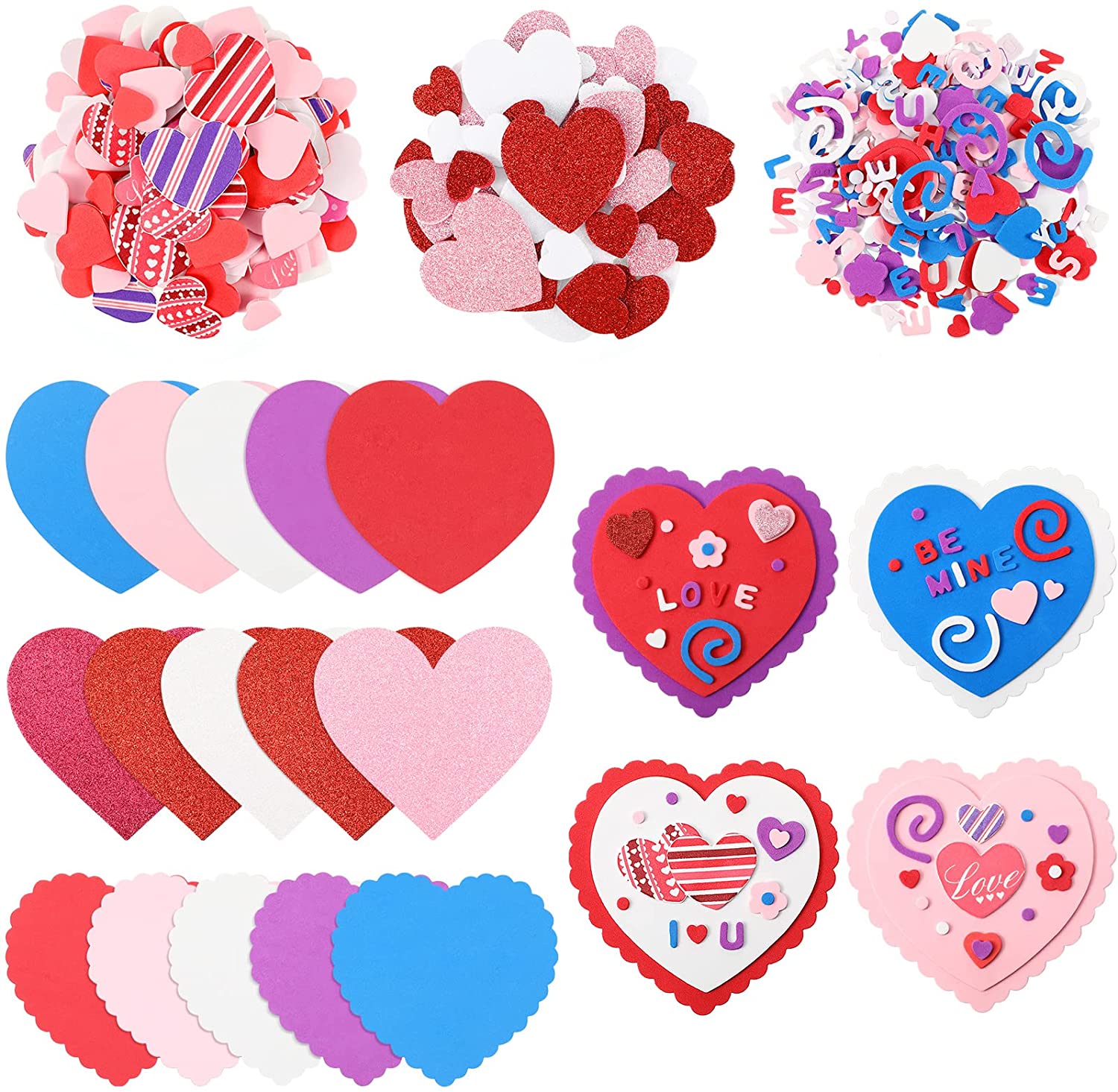 TUPARKA 4 Sheet 100 Stickers Hearts-Shape Valentines Day Stickers for Valentines Decoration Birthday Party Wedding Party Supplies 