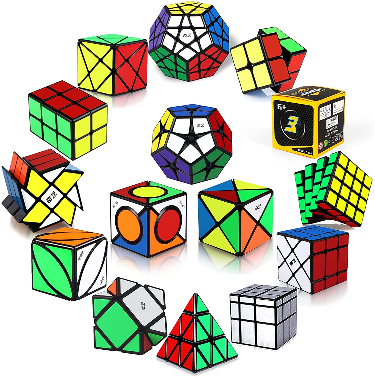 Speed Cube Set,Roxenda Magic Cube Set of 2x2x2 3x3x3 Cube Smooth Puzzle Cube 