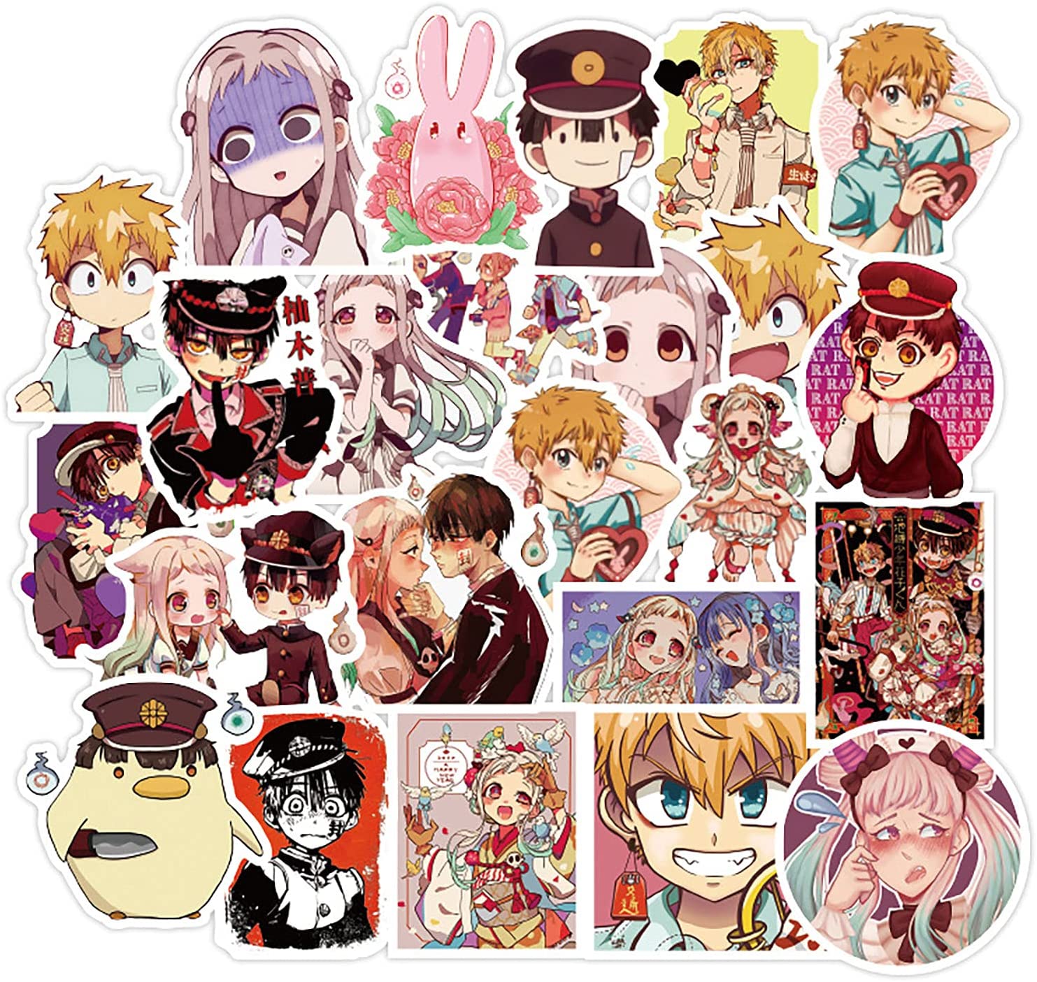 Fuguan Toilet-Bound Hanako-kun Stickers 50 Pieces Cute Desktop Decoration Paper Calendar Gift for Anime Fans 
