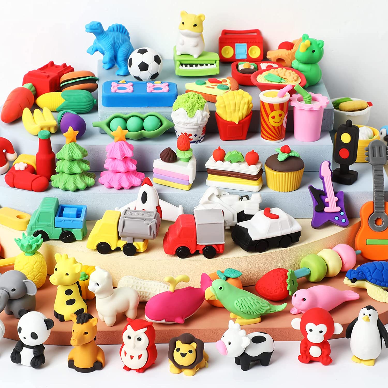 200 Pieces Animal Erasers Kids Pencil Eraser 3D Mini Erasers Take Apart Erasers  Animals and Food Small Puzzle Erasers Eraser Bulk Desk Pets for Kids  Classroom Party Favors Treasure Box Gift Filling –